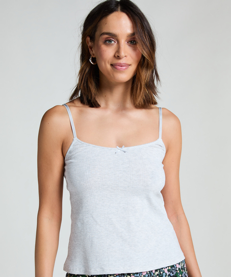 Top de pijama en pointelle, Gris