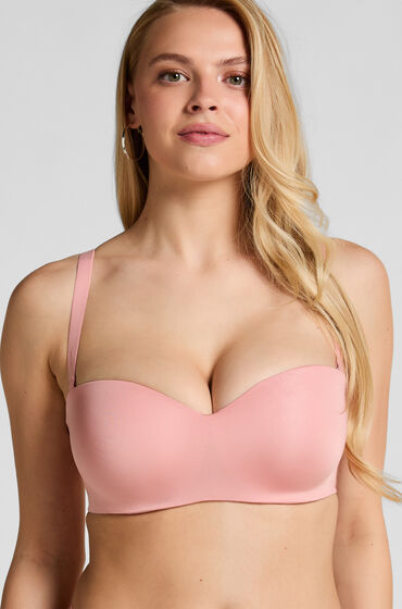 Hunkemöller Sujetador push-up de aros sin tirantes y preformado Smooth Rosa