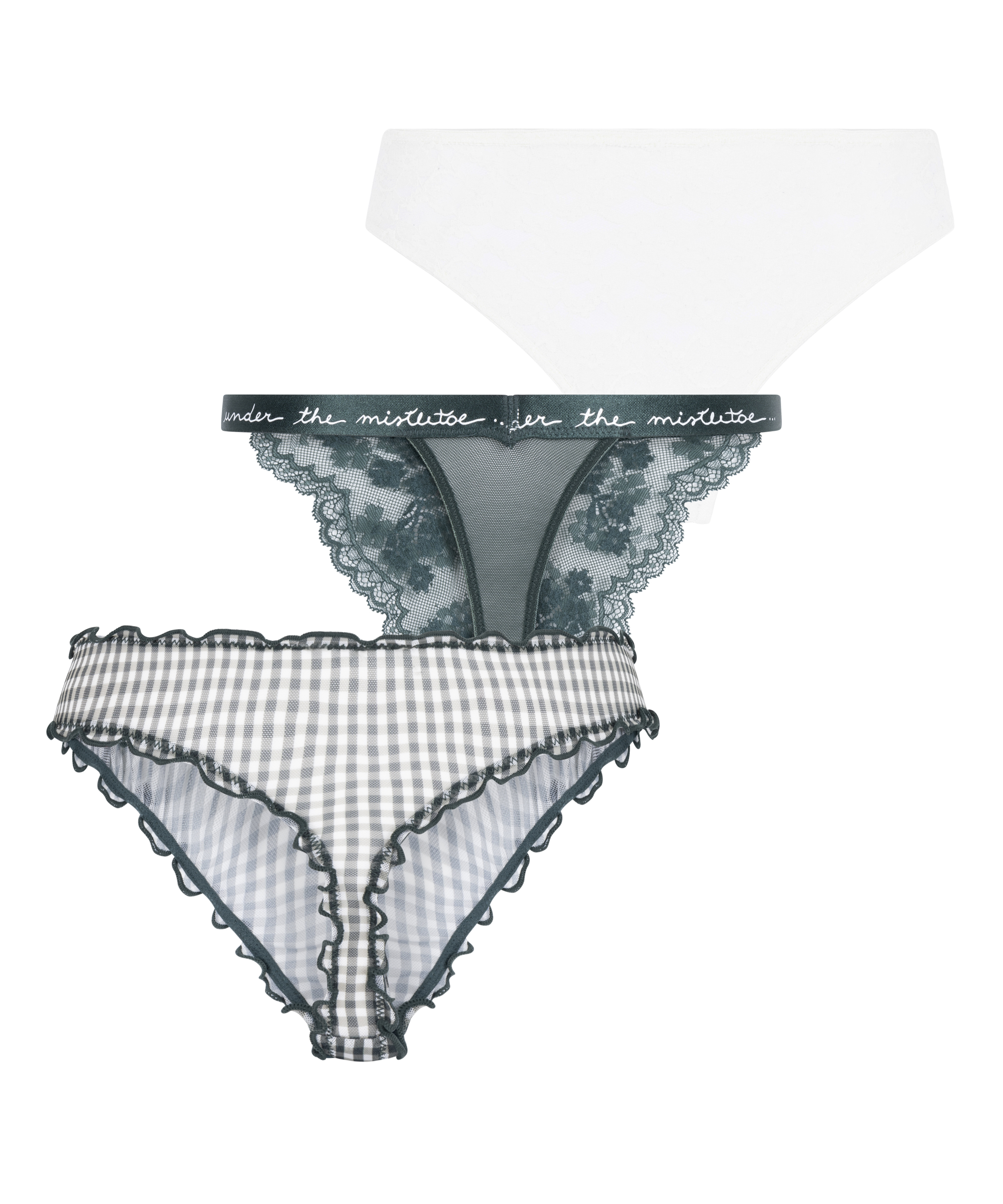 Conjunto de regalo de tanga de Navidad, Verde, main