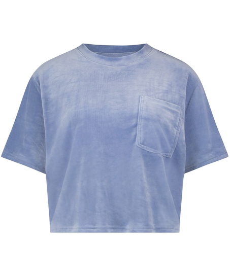 Top de terciopelo Pocket, Azul