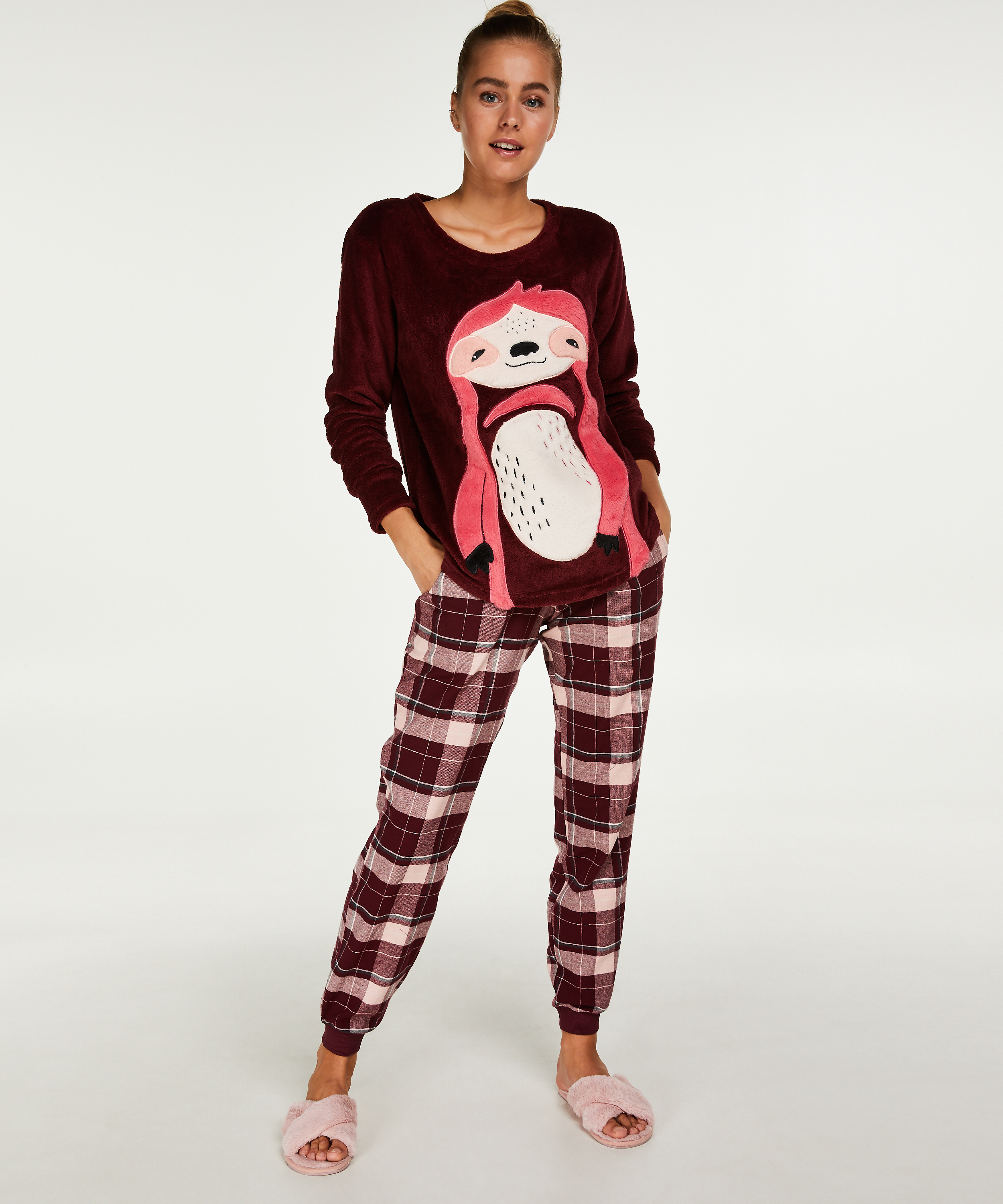 Sudadera polar larga, Rojo, main