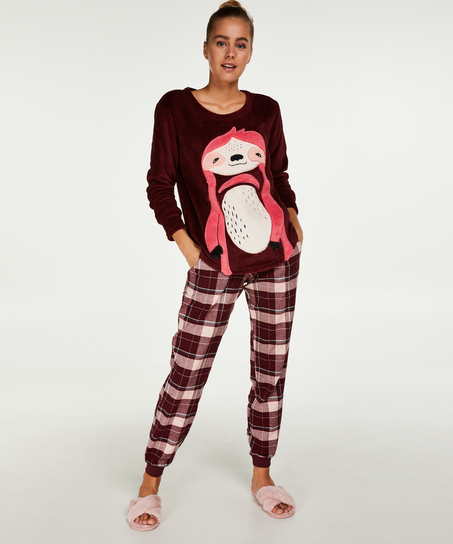 Sudadera polar larga, Rojo