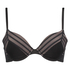 Padded and underwired bra Sheila stripe, Negro