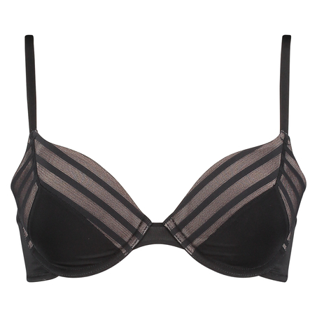 Padded and underwired bra Sheila stripe, Negro
