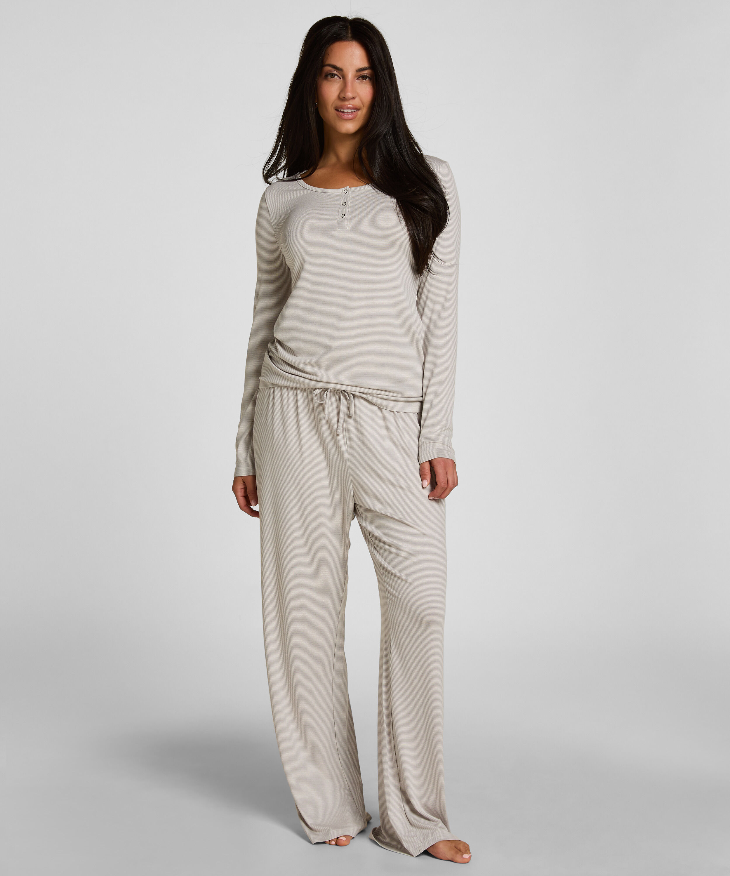 Pantalón de Pijama Rayas Jersey, Gris Pantalón de Pijama Rayas Jersey, Gris