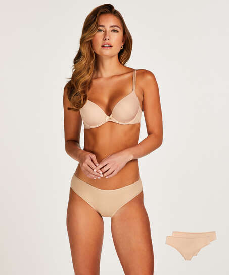 Juego de 2 braguitas Kim Cotton, Beige