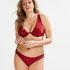 Top de bikini de aros no preformado Pagoda, Rojo