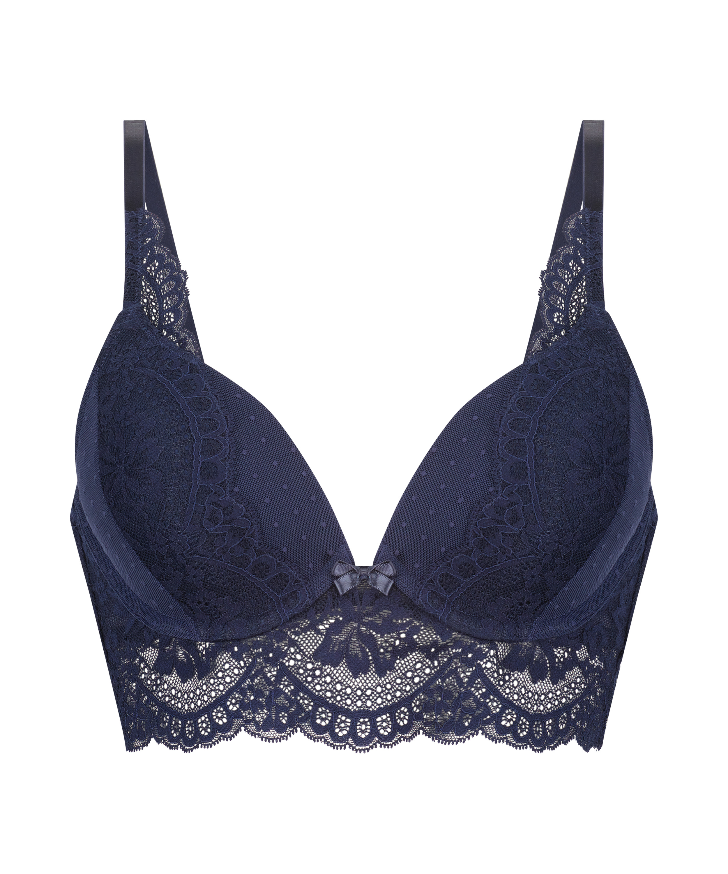 Sujetador preformado push-up longline, Azul, main