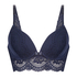 Sujetador preformado push-up longline, Azul
