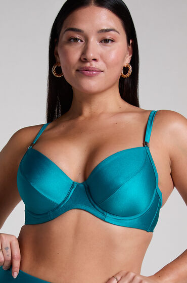 Hunkemöller Top de bikini con aros sin relleno Aqua Verde