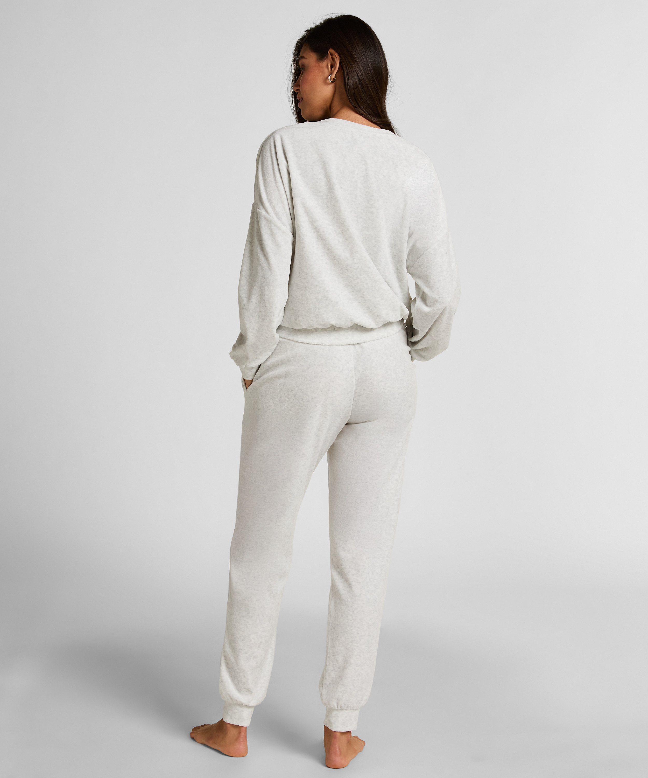 Pantal&oacute;n deportivo de terciopelo, Gris, main