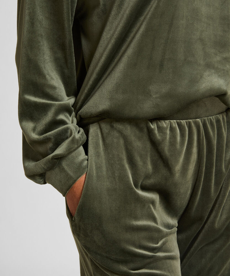 Petite Pantalón de pijama de terciopelo, Verde
