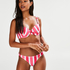 Atrevida braguita de bikini de corte bajo Candy Stripes, Rosa