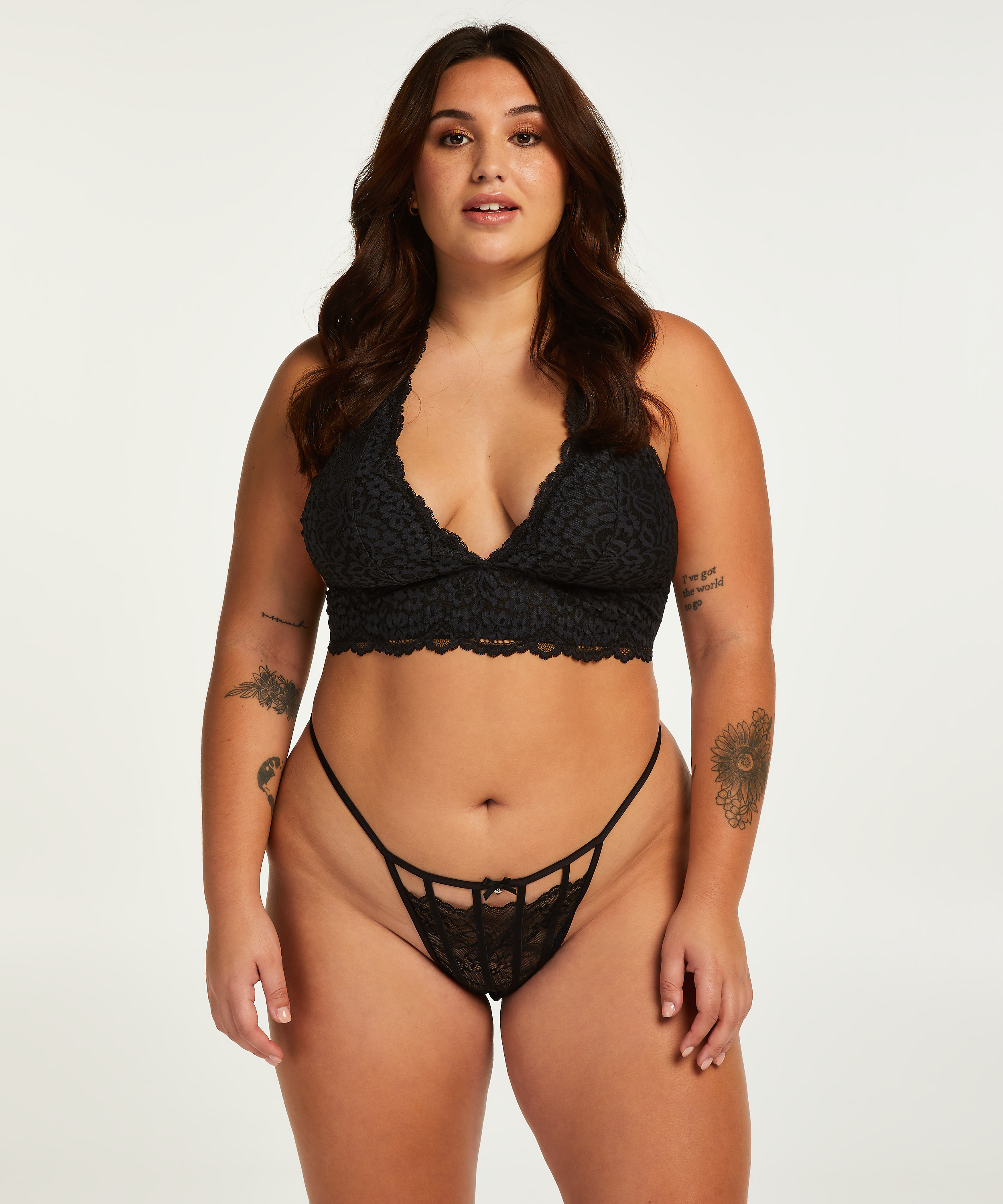 Bralette Rose, Negro, main