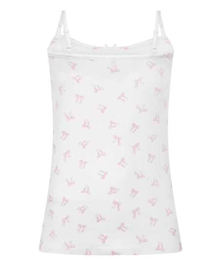 Camisola en pointelle, Blanco