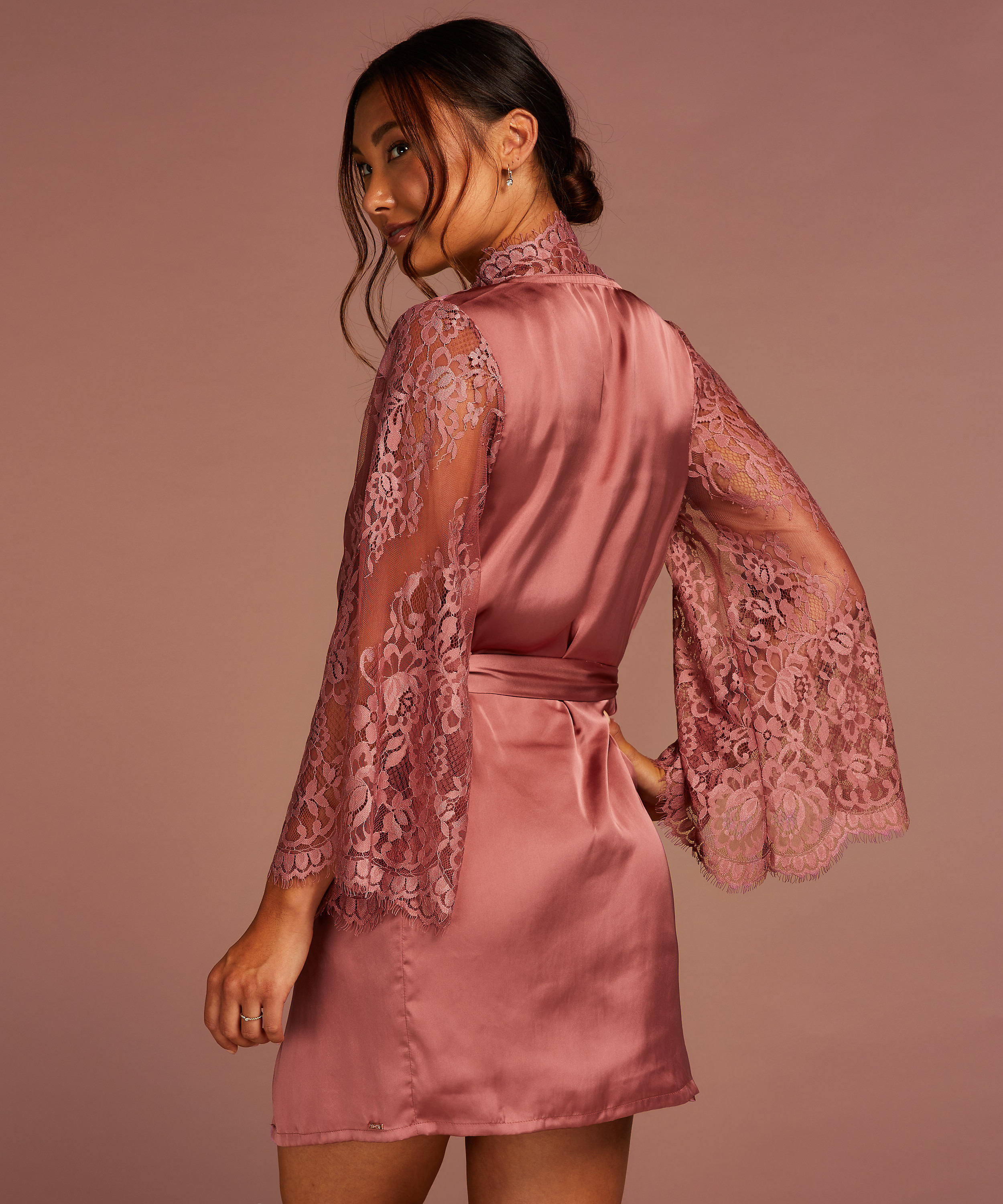 Kimono de encaje, Rosa, main