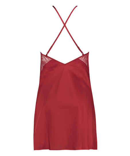 Vestido combinación de satén Kimmy, Rojo