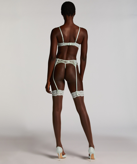 Medias 15 Denier Fancy Lace Top, Verde