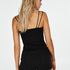 Top de tirantes finos sin costuras, Negro