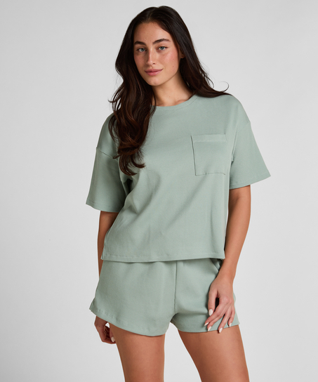 Pyjama Top Waffle, Verde