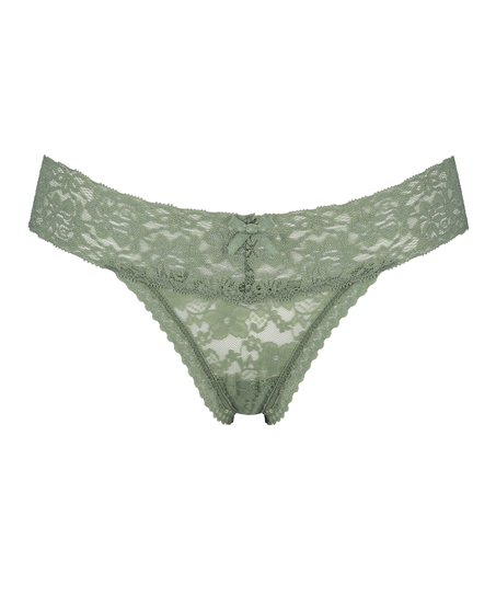 Tanga de corte ultra bajo en forma de V, Verde