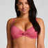 Top de bikini preformado con aros Lanai, Rosa
