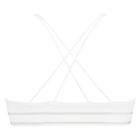 Bralette triangular preformada de algod&oacute;n Casey, Blanco