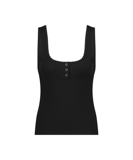 Top de manga larga Waffle, Negro