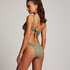 Braguita de Bikini de Corte Alto Scallop, Verde