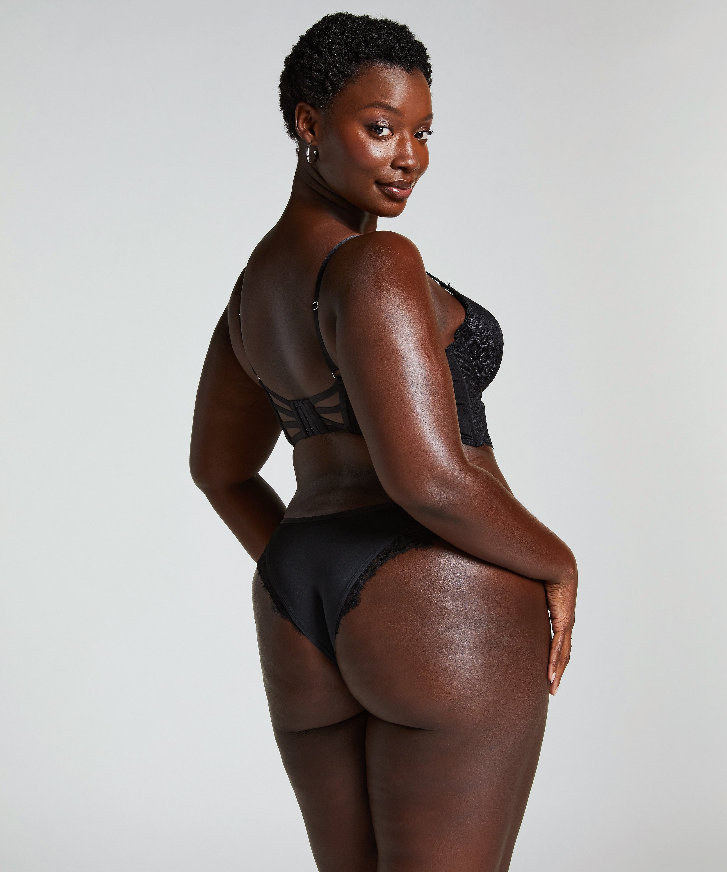 Sujetador de aros longline push-up acolchado Char, Negro, main