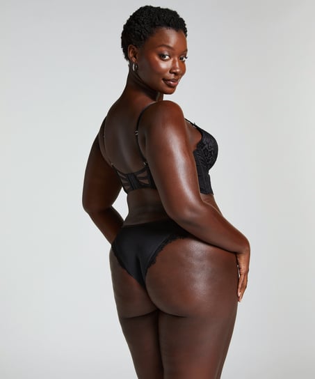 Sujetador de aros longline push-up acolchado Char, Negro