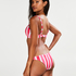 Atrevida braguita de bikini de corte bajo Candy Stripes, Rosa