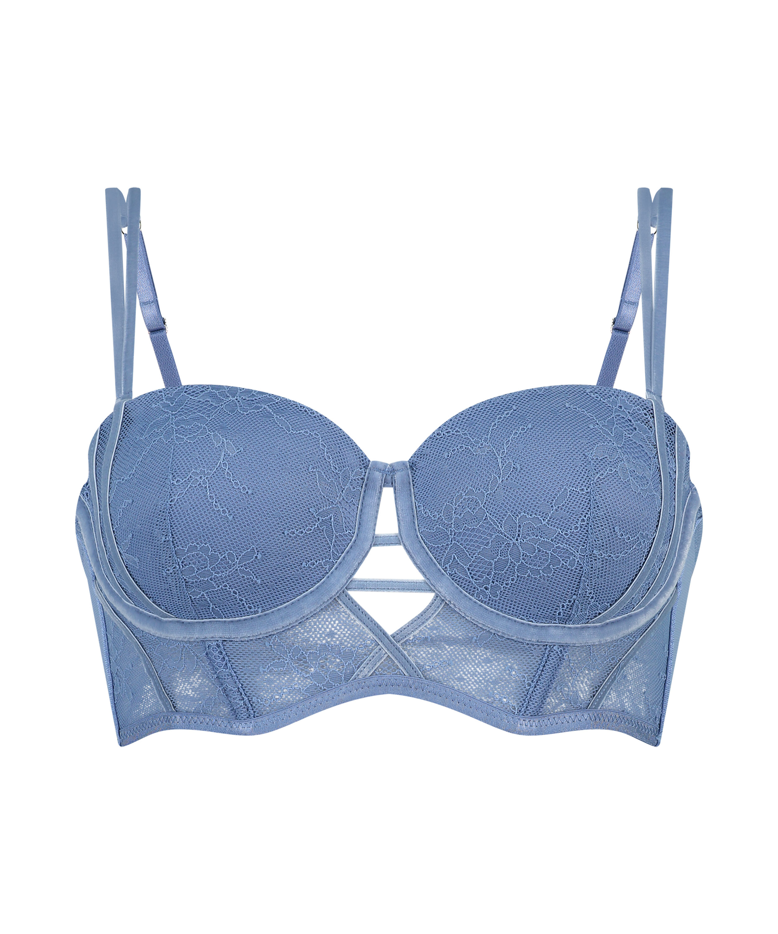 Sujetador longline con aros sin tirantes Molly, Azul