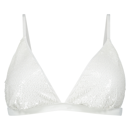 Top de bikini triangular Pride, Blanco