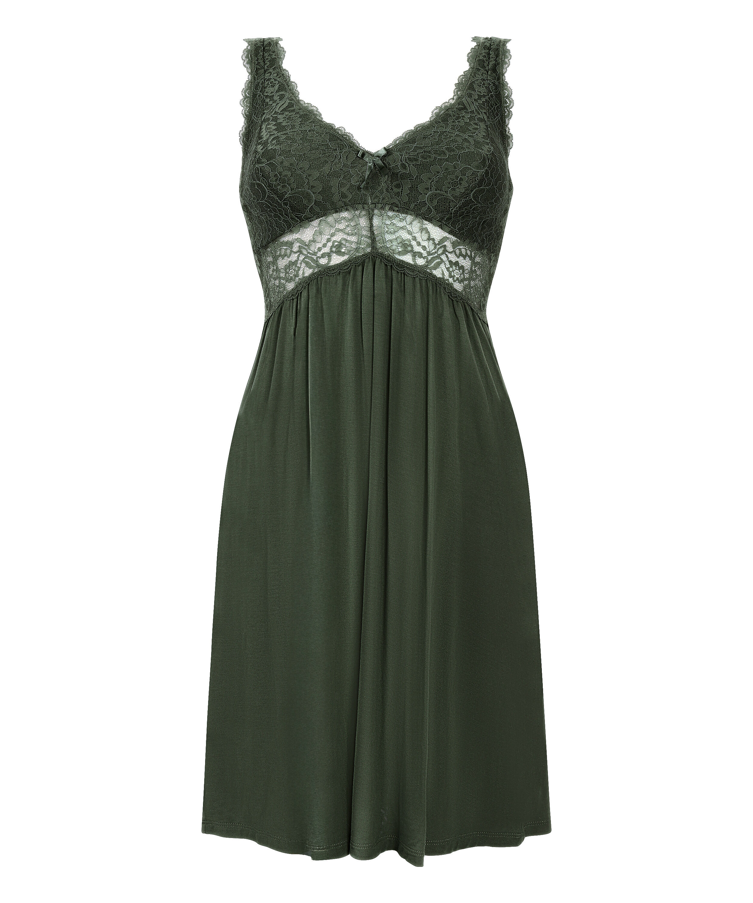Vestido lencero Nora Lace, Verde