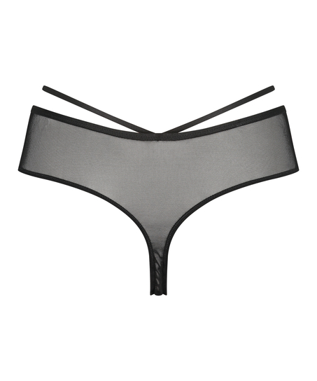 Tanga de pierna alta Blaise, Negro