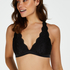 Bralette de estilo halter con espalda cruzada, Negro