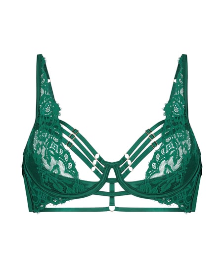 Sujetador longline con aros preformado de media copa Iggy, Verde