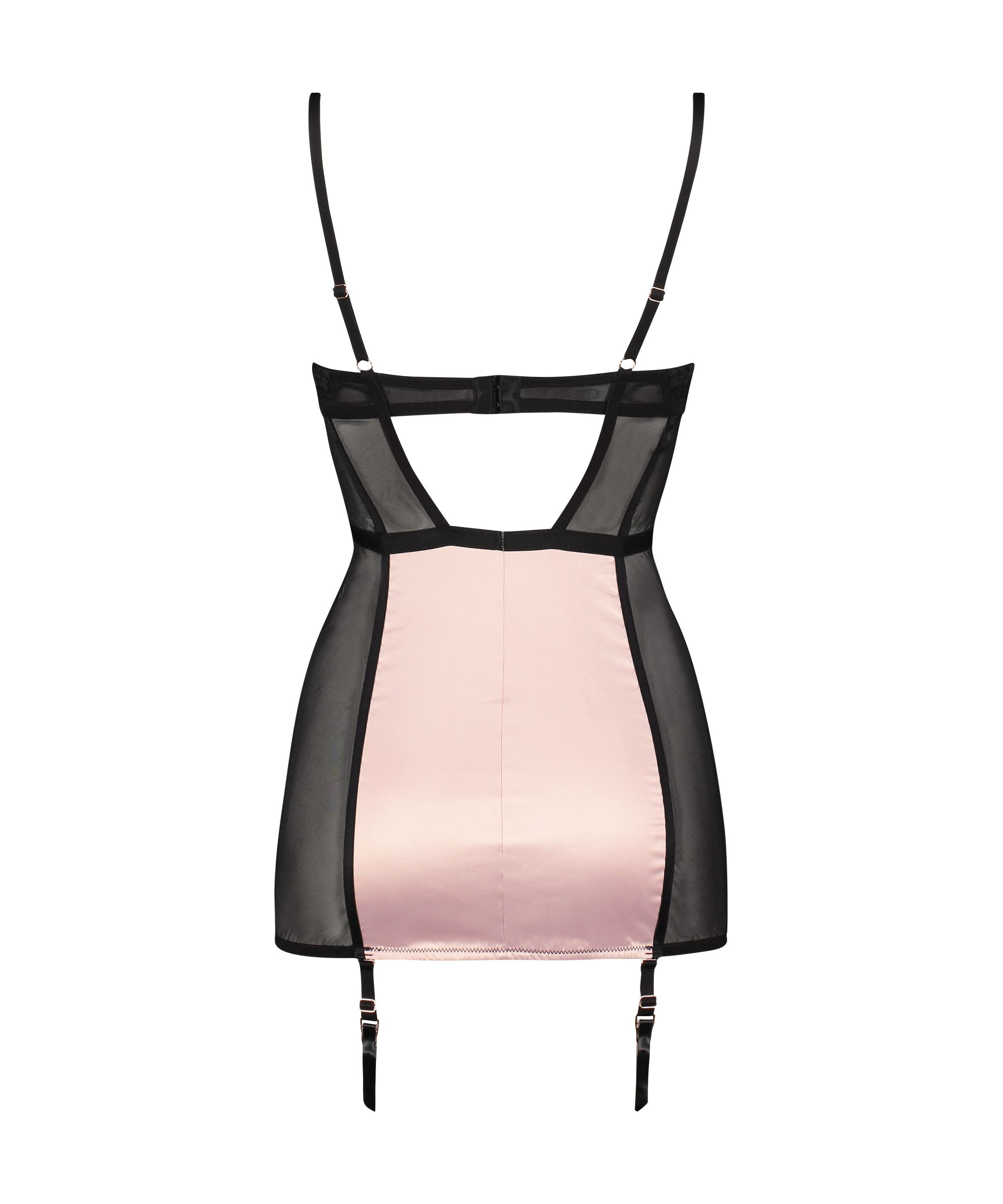 Vestido lencero con aros preformado Amelia, Negro, main