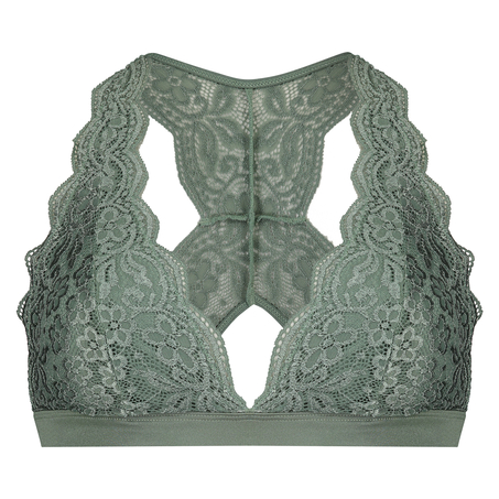 Bralette de estilo halter con espalda cruzada, Verde