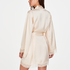 Kimono de satén meili, Beige
