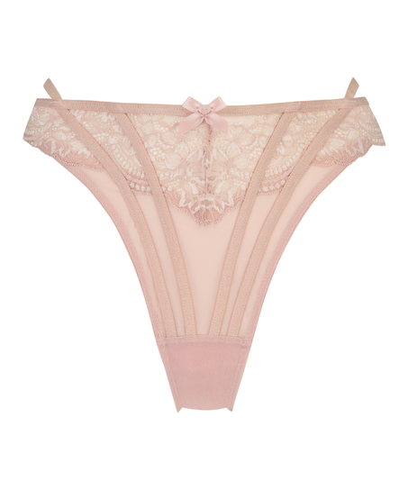Tanga de pernera alta Kirsty, Rosa