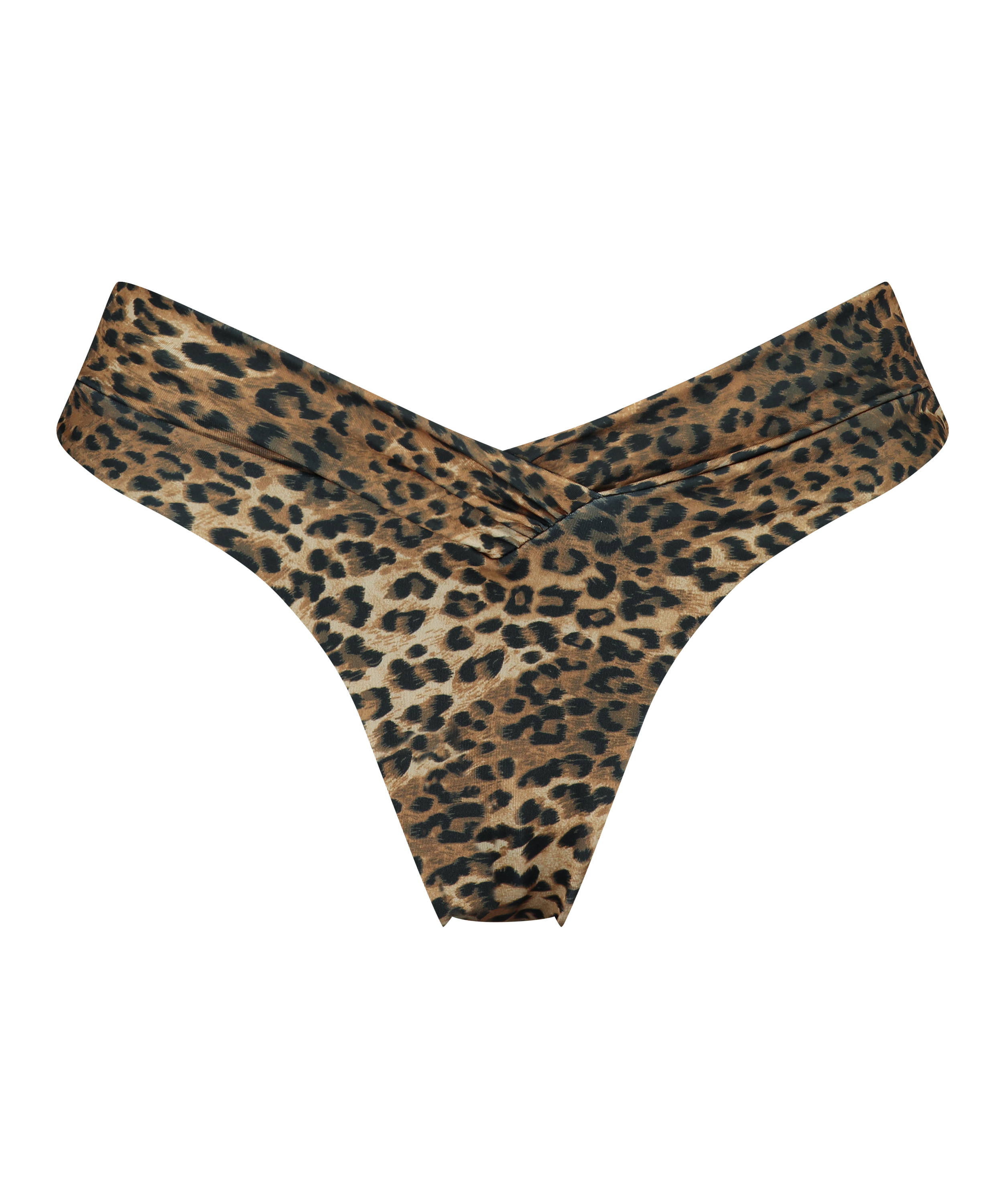 Braguita de bikini de tiro alto Leopard, marrón, main