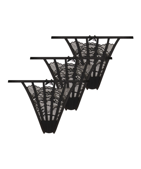 Pack de 3 tangas Maxime, Negro