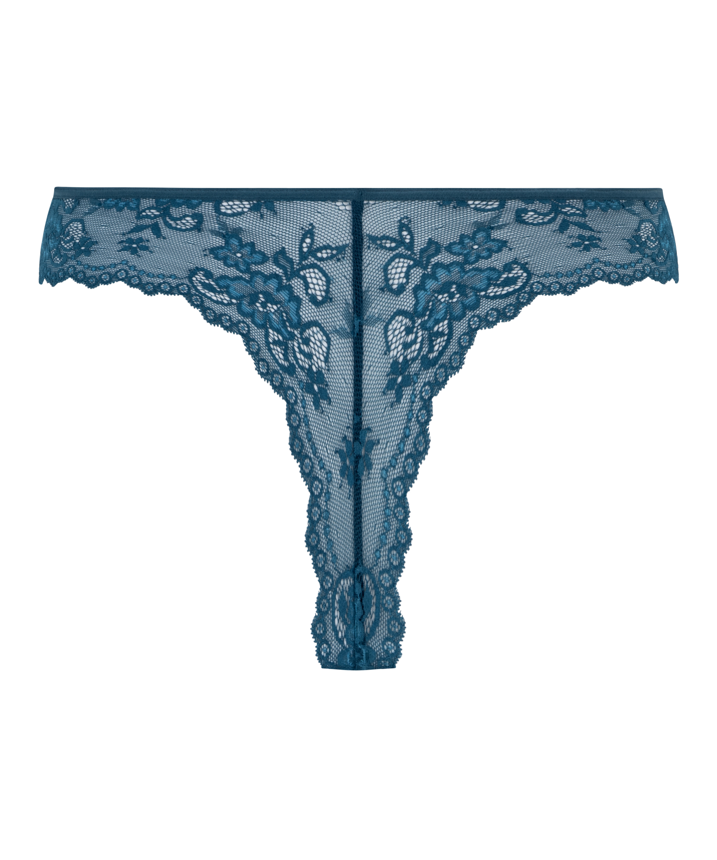 Invisible Tanga Lace Back, Azul, main