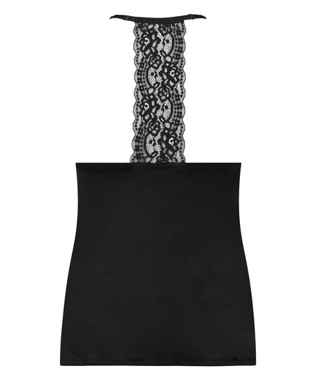 Top Velours Lace, Negro