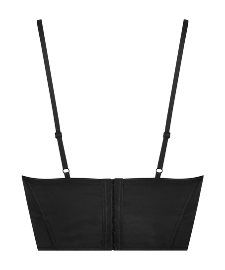 Top corsé de Satén, Negro