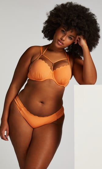 Braguita de bikini Scallop Lurex, Naranja