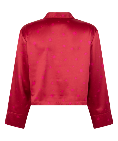 Chaqueta de manga larga y satén, Rojo