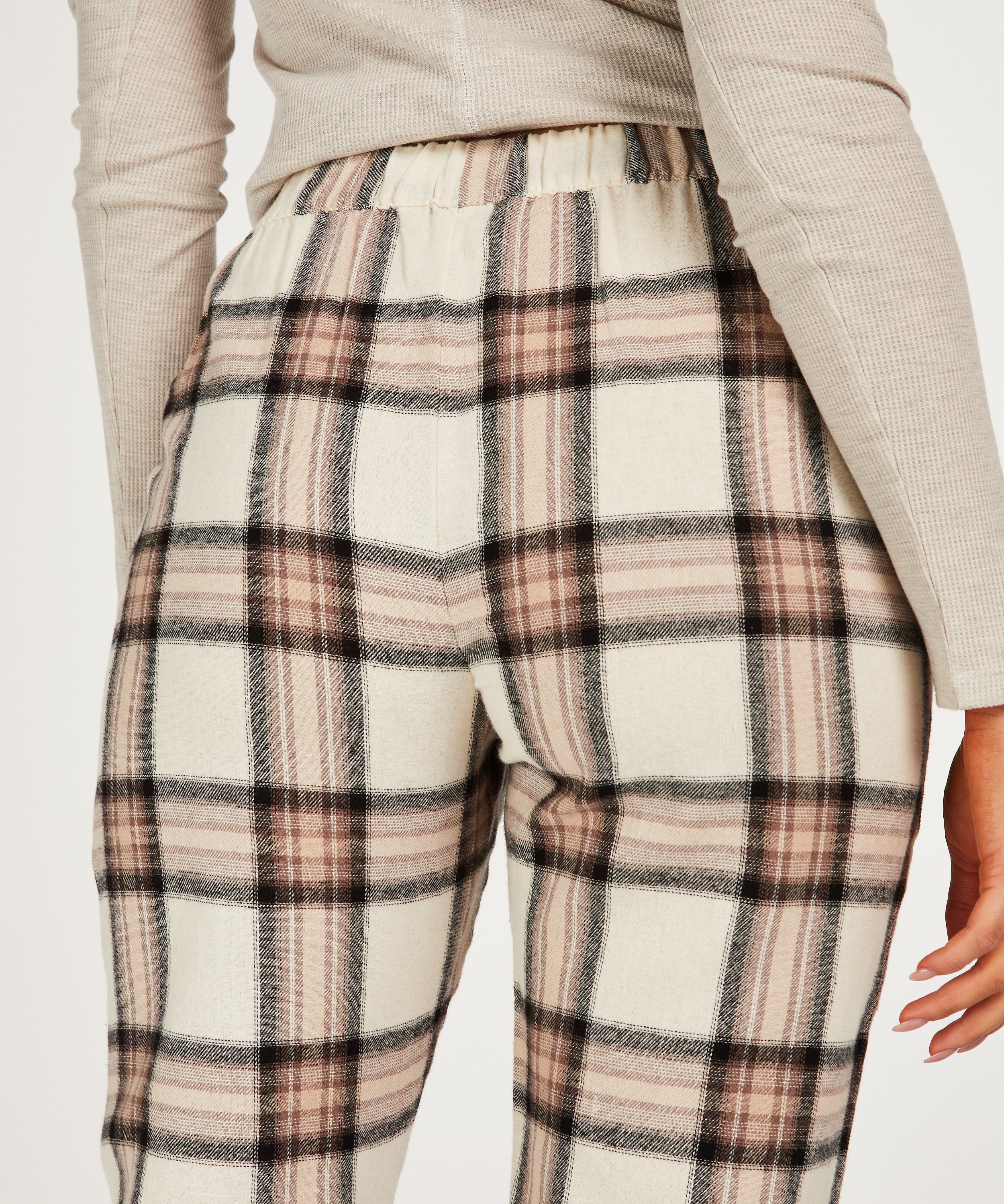 Petite Pantalón de pijama Twill Check, Beige, main